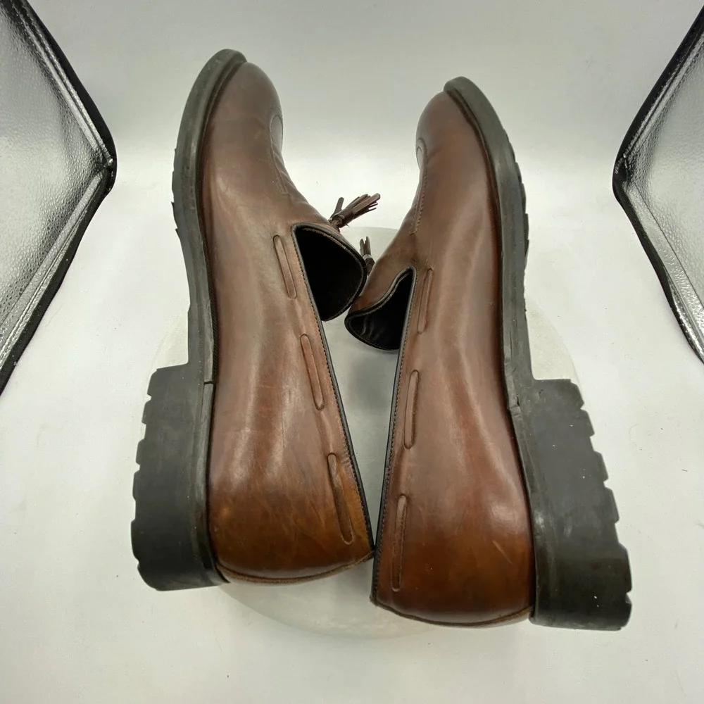 To Boot New York Mens 12 Tassel Loafers Brown Leather Adam Derrick Italy 127